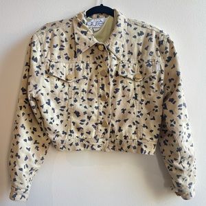Vintage LAUREL cropper bomber jacket leopard